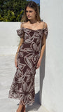 Adrianna Maxi Dress Brown Floral