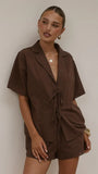 Vesper Top and Shorts Set Chocolate