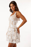 Evelynn Mini Dress White Nude