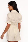 Riley Waist Tie Romper Cream