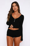 Girl Talk Pyjama Set Black