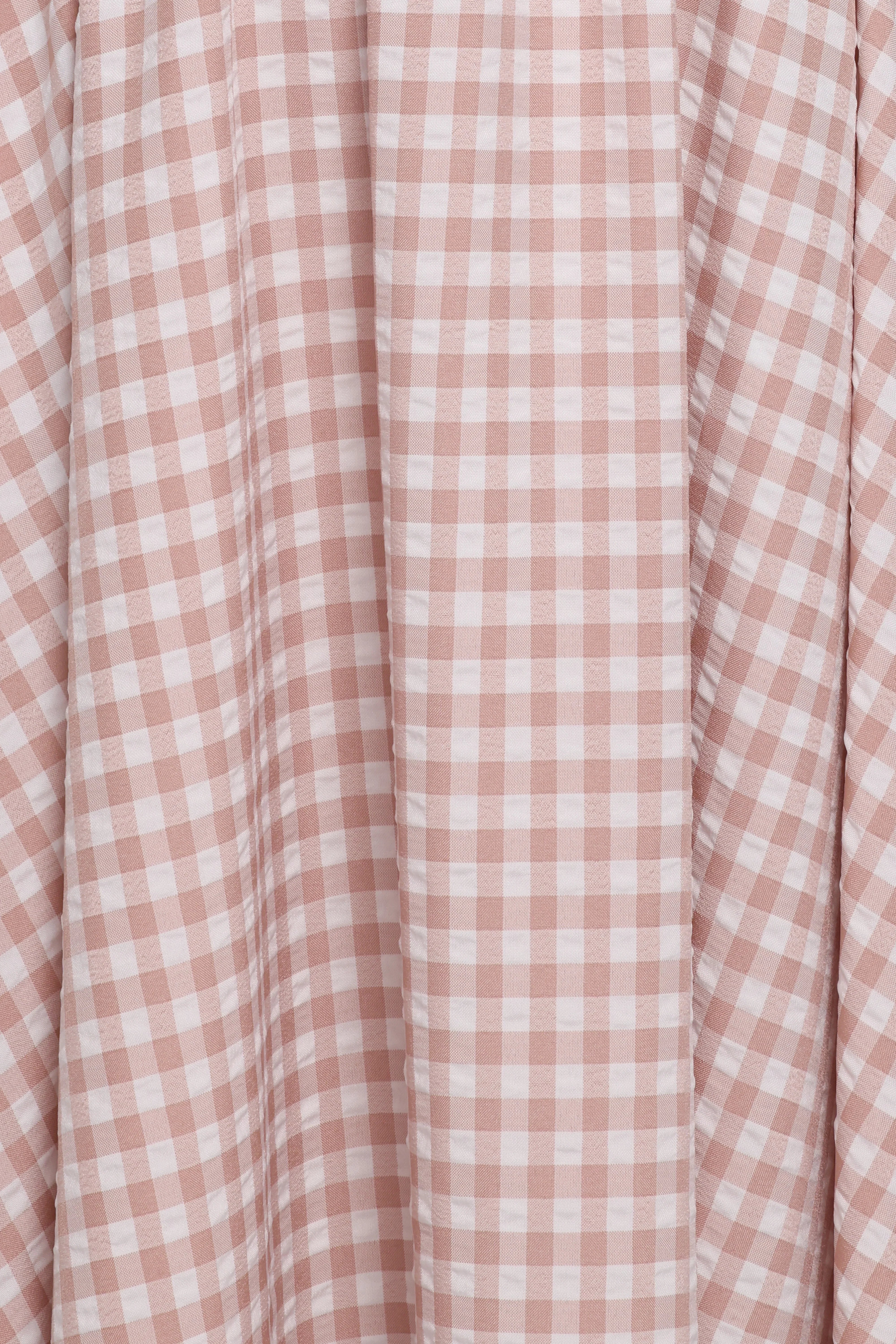 Siun Short Sleeve Midi Dress Brown Gingham