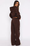 Love You Regardless Wide Leg Sweatpants Chocolate