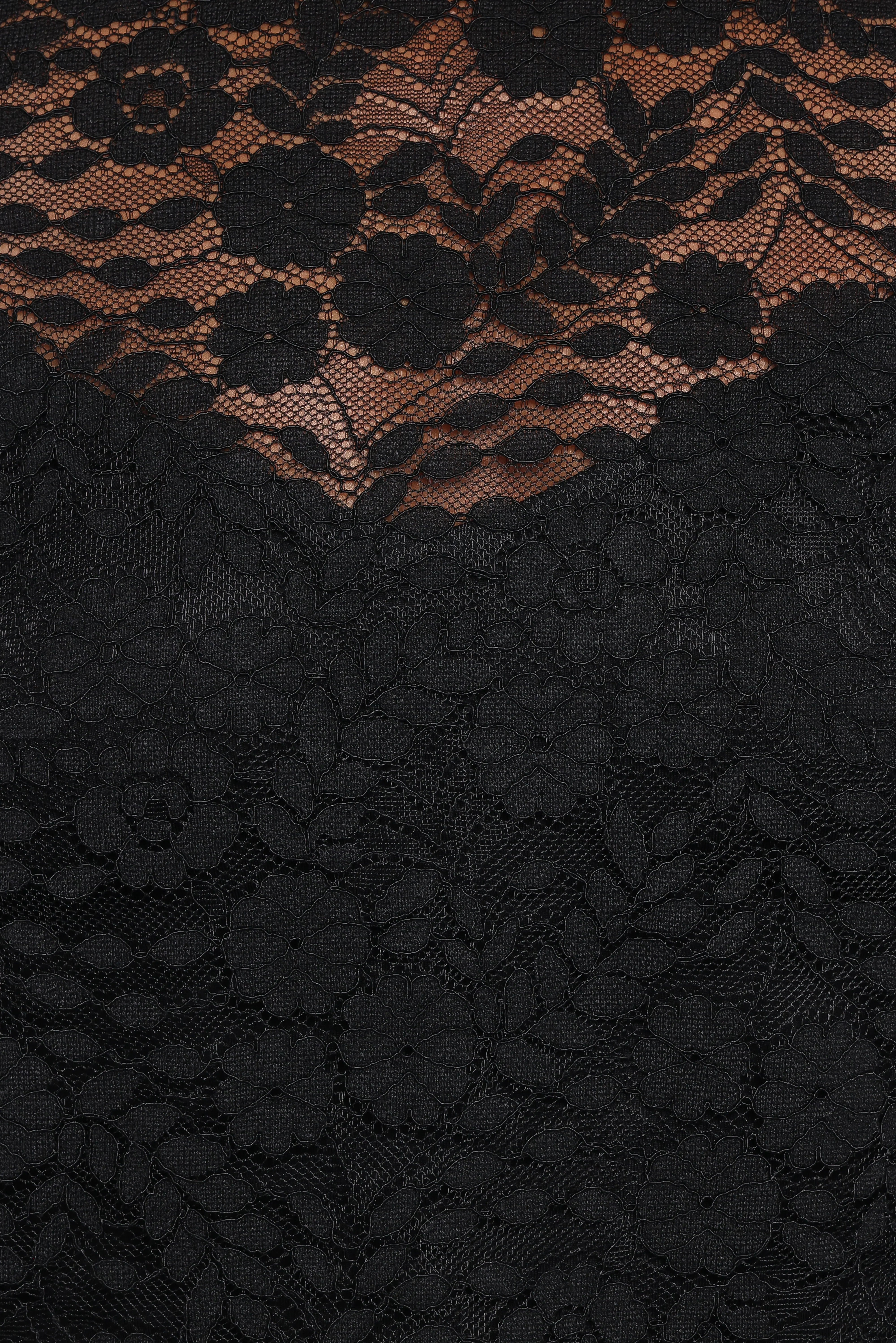 Lettie Lace Ruffle Top Black