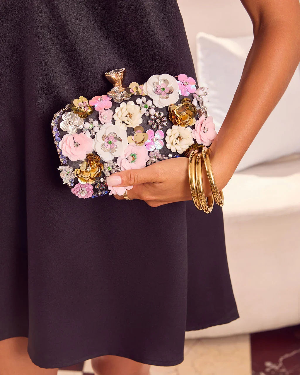 Like Wildflowers Floral Embroidered Clutch