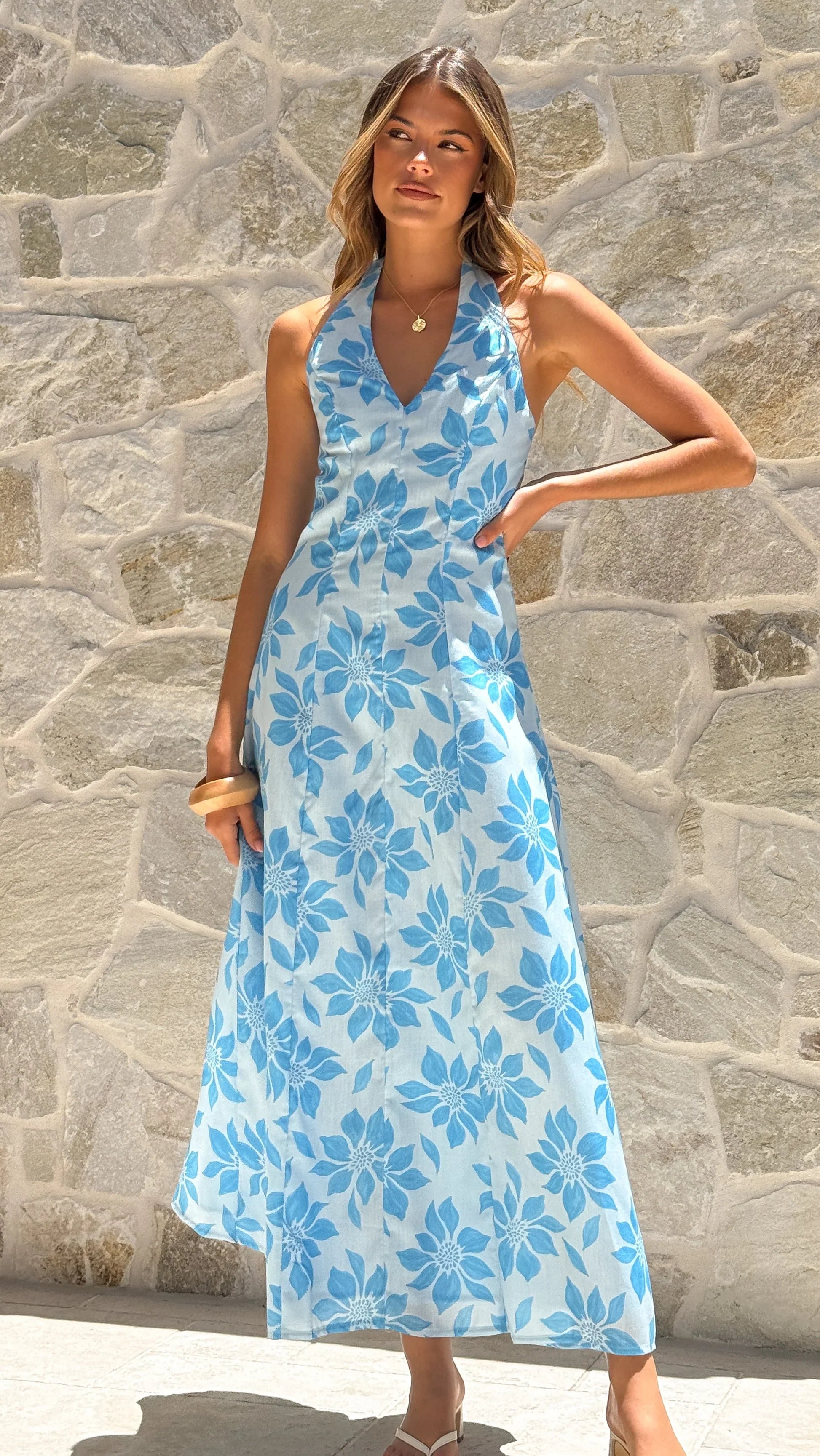 Solange Maxi Dress Blue Floral