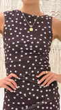 Leighton Top Chocolate White Polka Dot