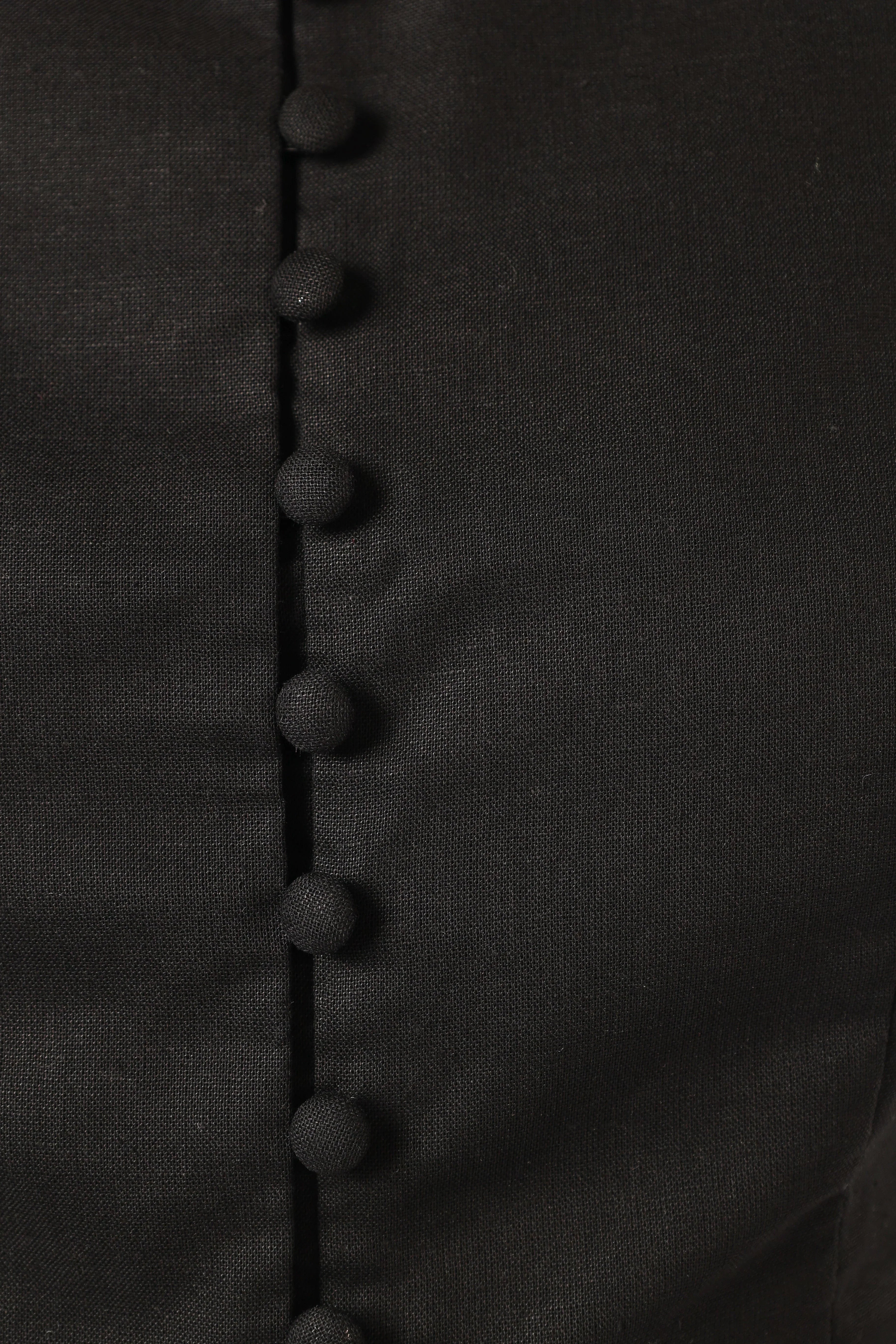 Daniella Linen Vest Black
