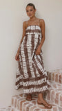Marcel Maxi Dress Chocolate Tie Dye