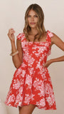 Haisley Mini Dress Red Floral