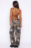 Here We Go PU Fringe Top Black