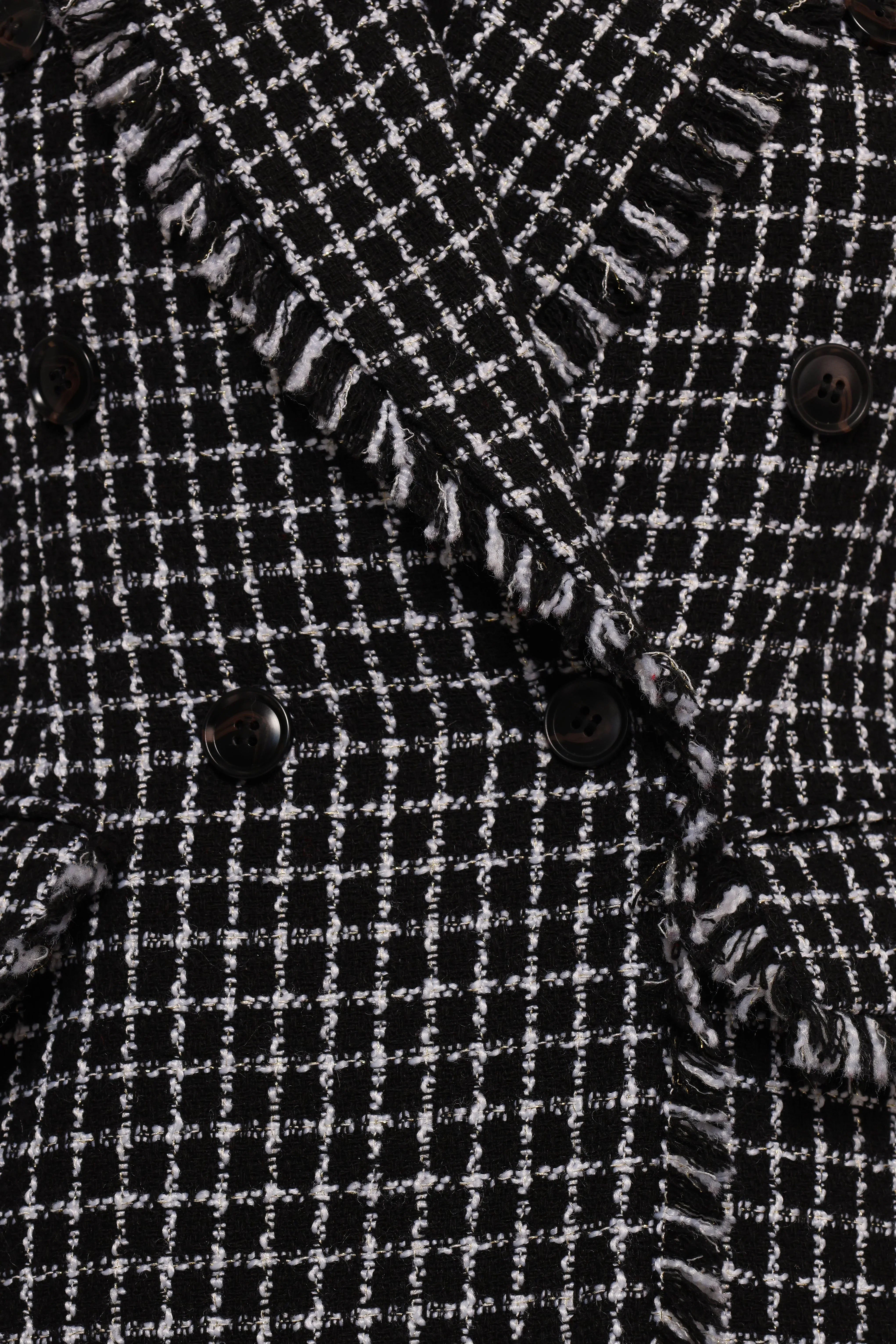 Rocco Hem Blazer Black White