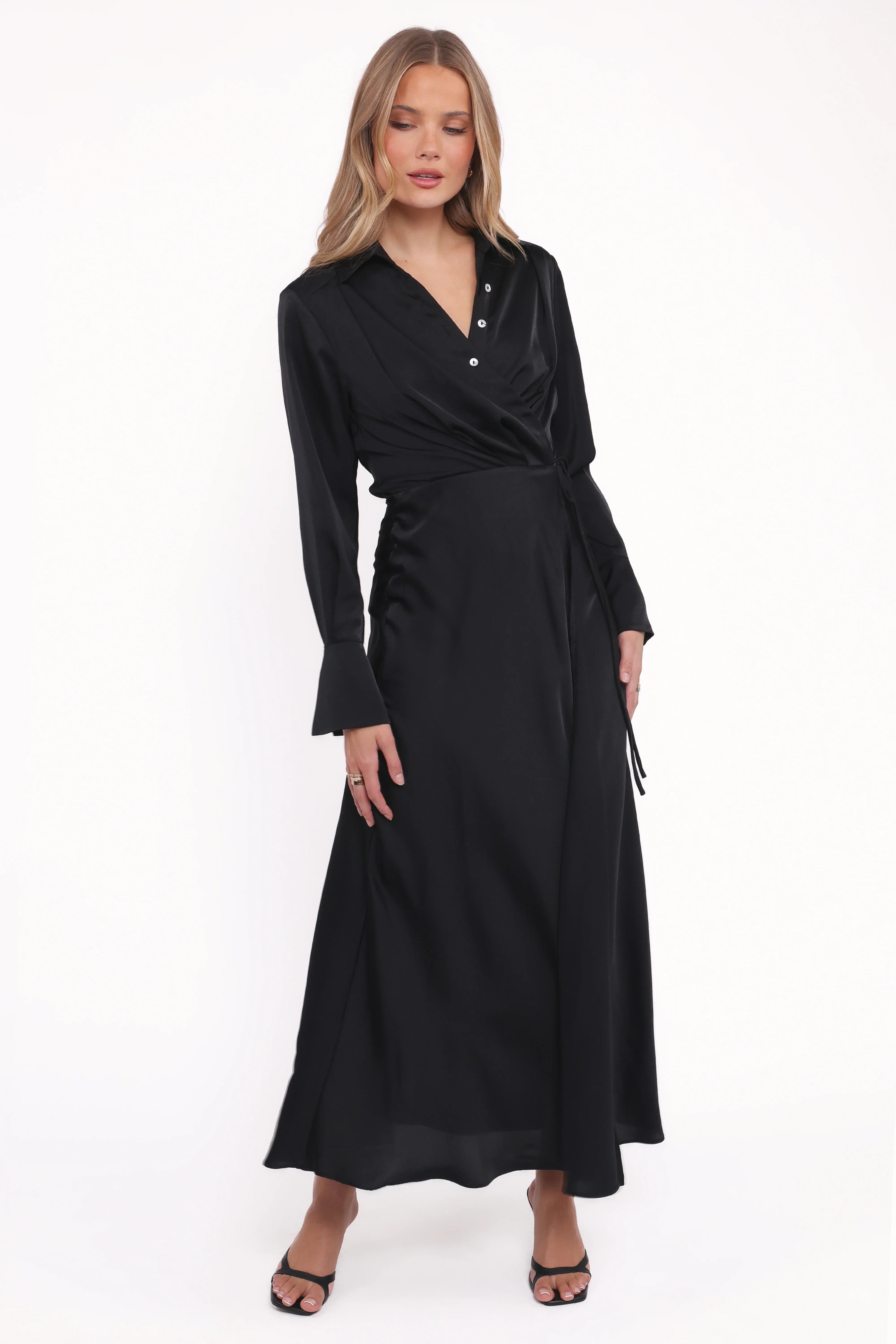 Verna Long Sleeve Maxi Dress Black