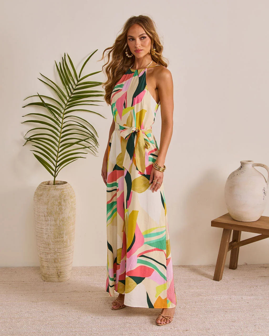 Vacation Crush Abstract Halter Jumpsuit