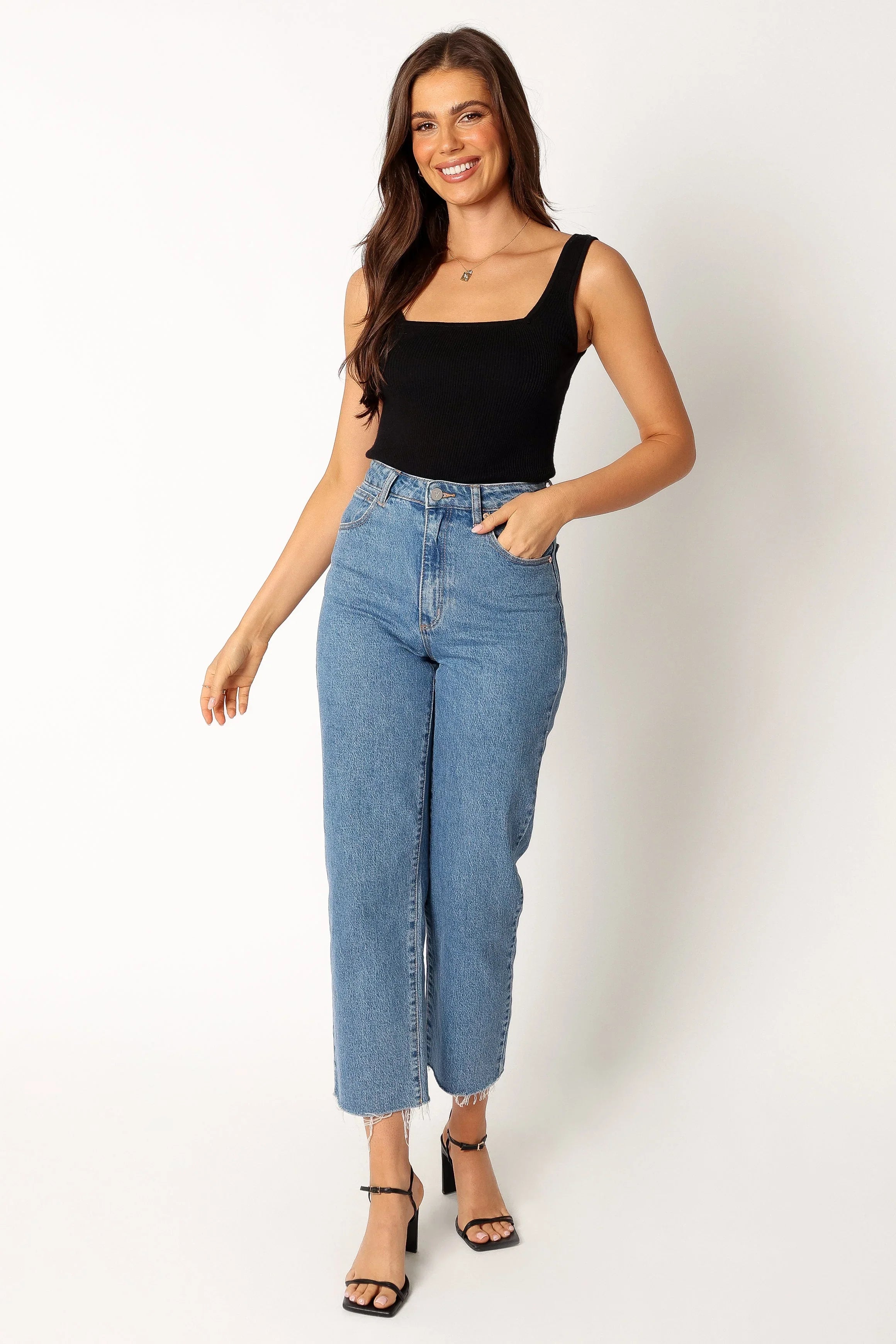 Vicki Rib Tank Black