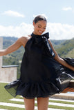 Sophia Bow Mini Dress Black