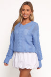 Janie Knit Sweater Blue