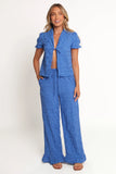 Katya Embroidered Pants Cobalt