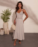 Sun Weathered Smocked Striped Midi Dress