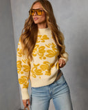 Chilly Days Textured Floral Sweater