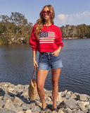 Elouise Cropped Flag Crewneck Sweater