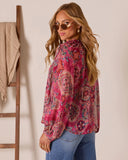 Tide Folk Peasant Boho Top