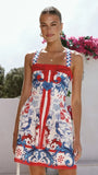 Melody Mini Dress Blue White Coastal