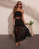 Coastline Energy Floral Eyelet Maxi Skirt