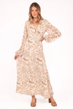 Riba Midi Dress Brown Paisley