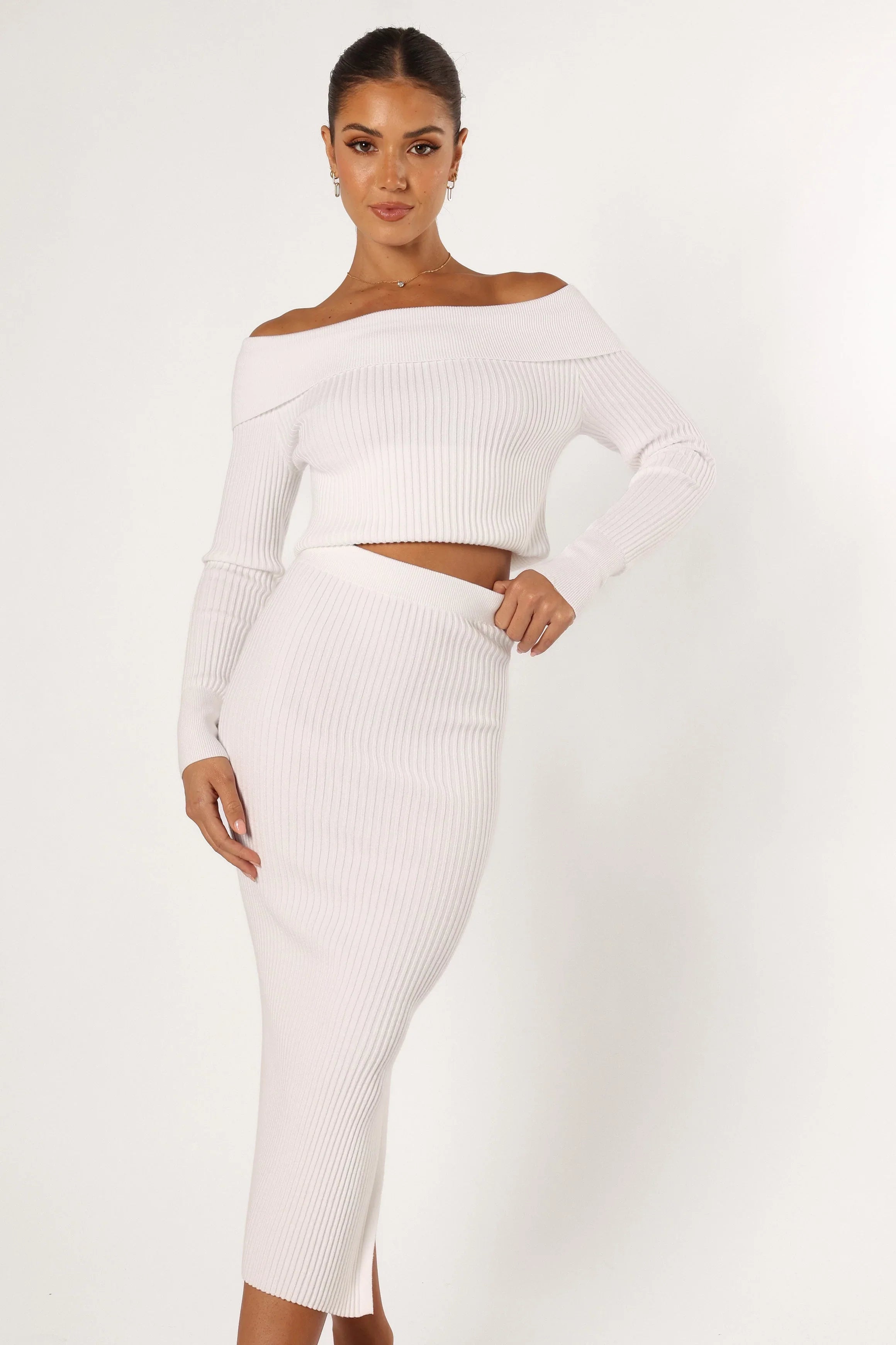 Charlotte Knitted Set White