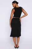 Save My Heart Midi Skirt Black
