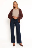 Eden Button Front Cardigan Brown