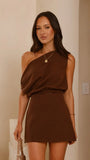 Lauren Off Shoulder Top Chocolate