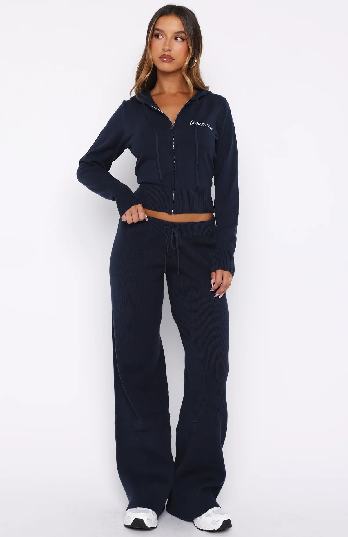 Paying It Forward Zip Front Hoodie Navy