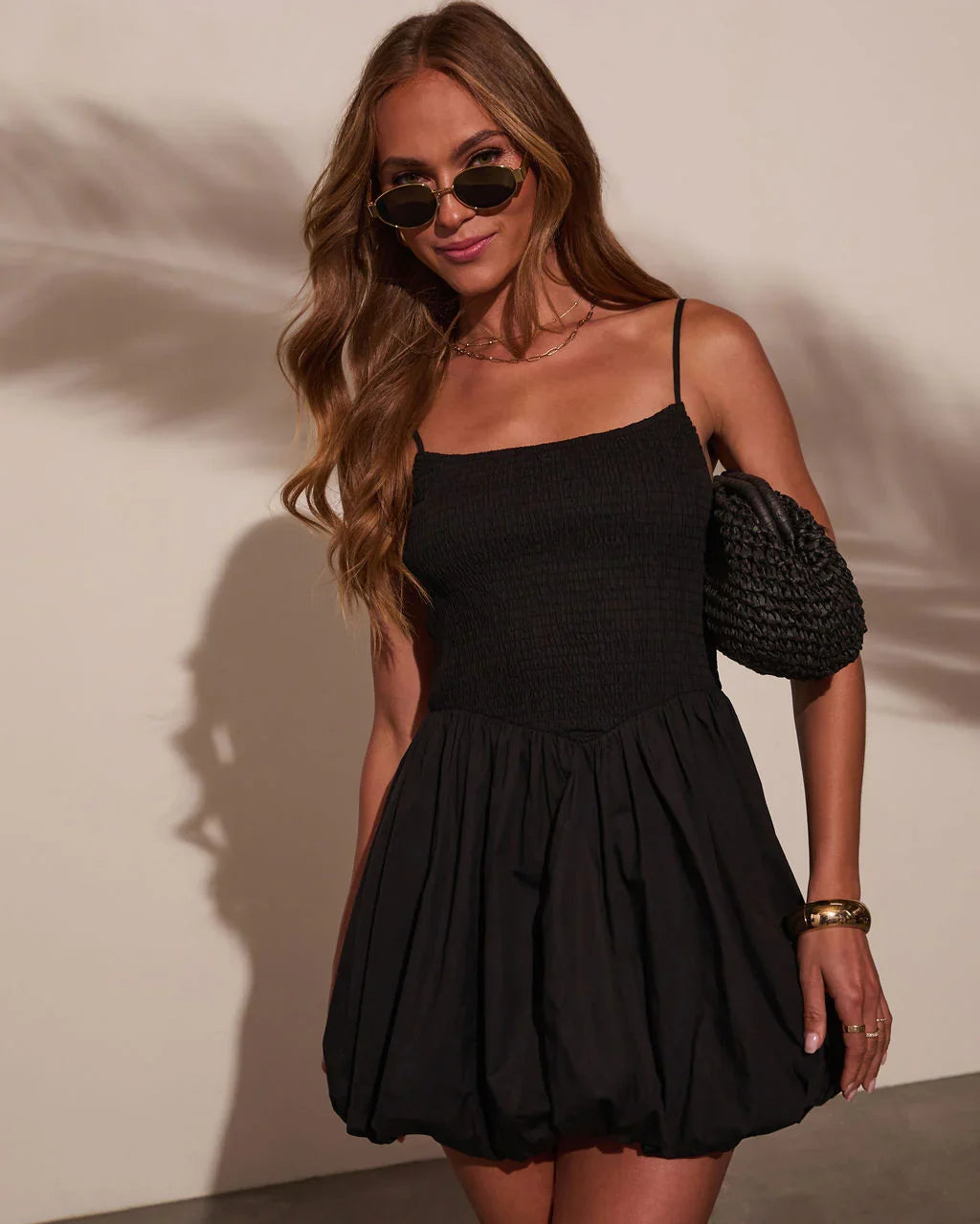 Sunset Glow Bubble Hem Mini Dress