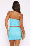 Lets Get Closer Lace Mini Skirt Blue