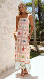 Zelena Strapless Maxi Dress Penida Print