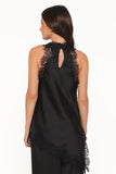 Clara Asymmetrical Lace Top Black