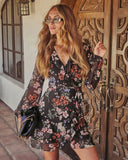 Emberlyn Printed Wrap Mini Dress