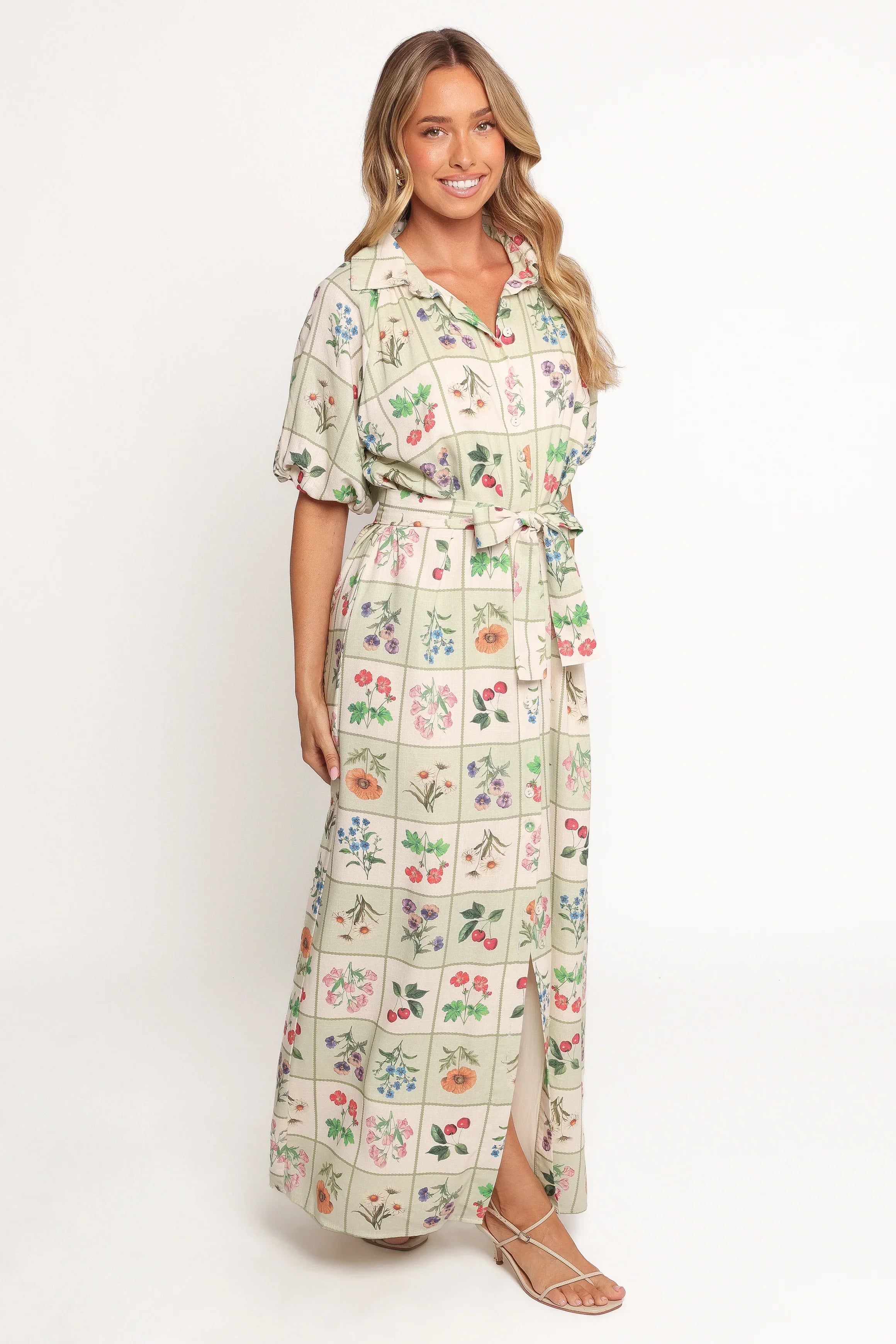James Button Through Maxi Dress Flower Market