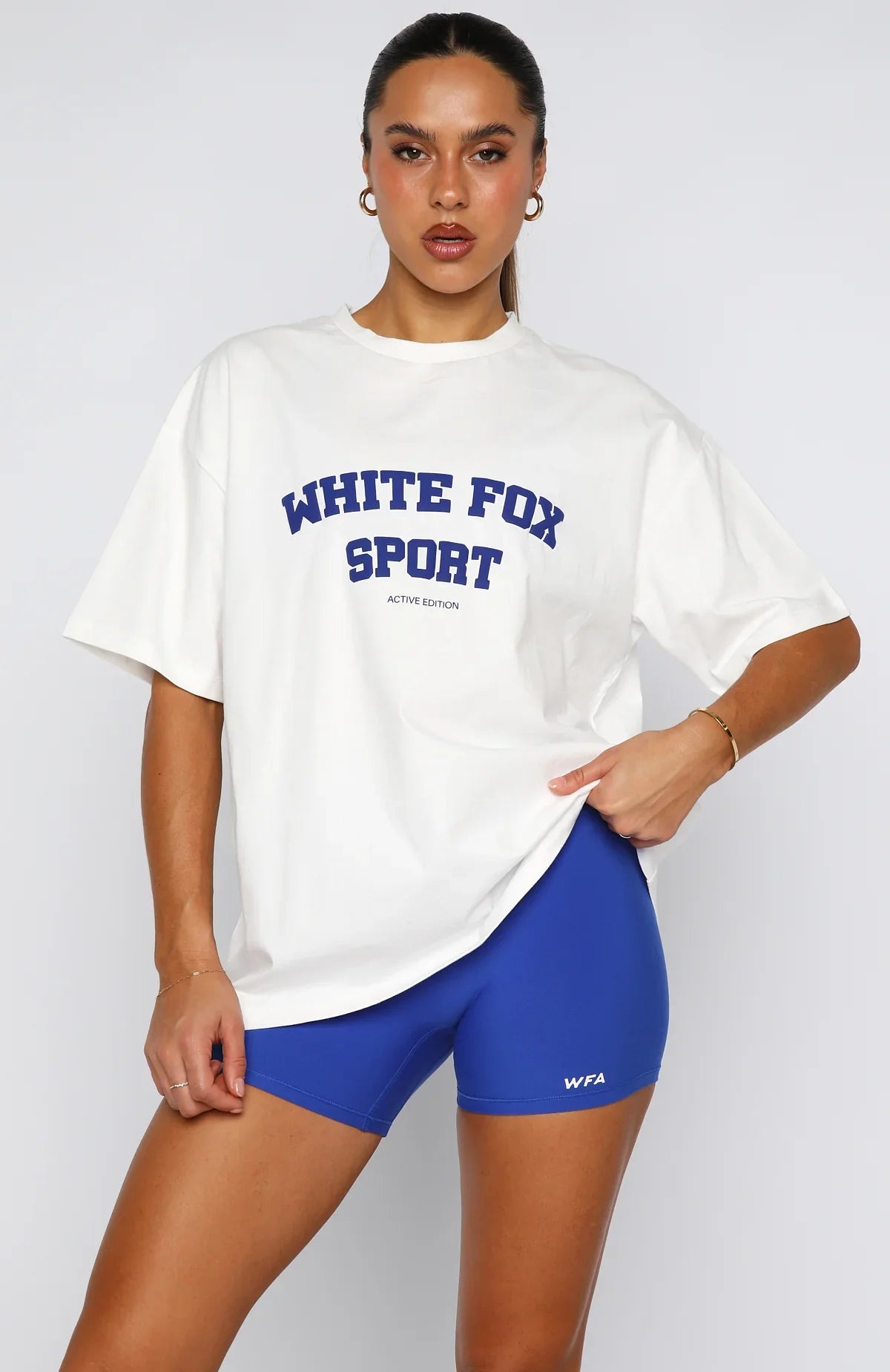 Winning Team Oversized Tee White Electric Blue