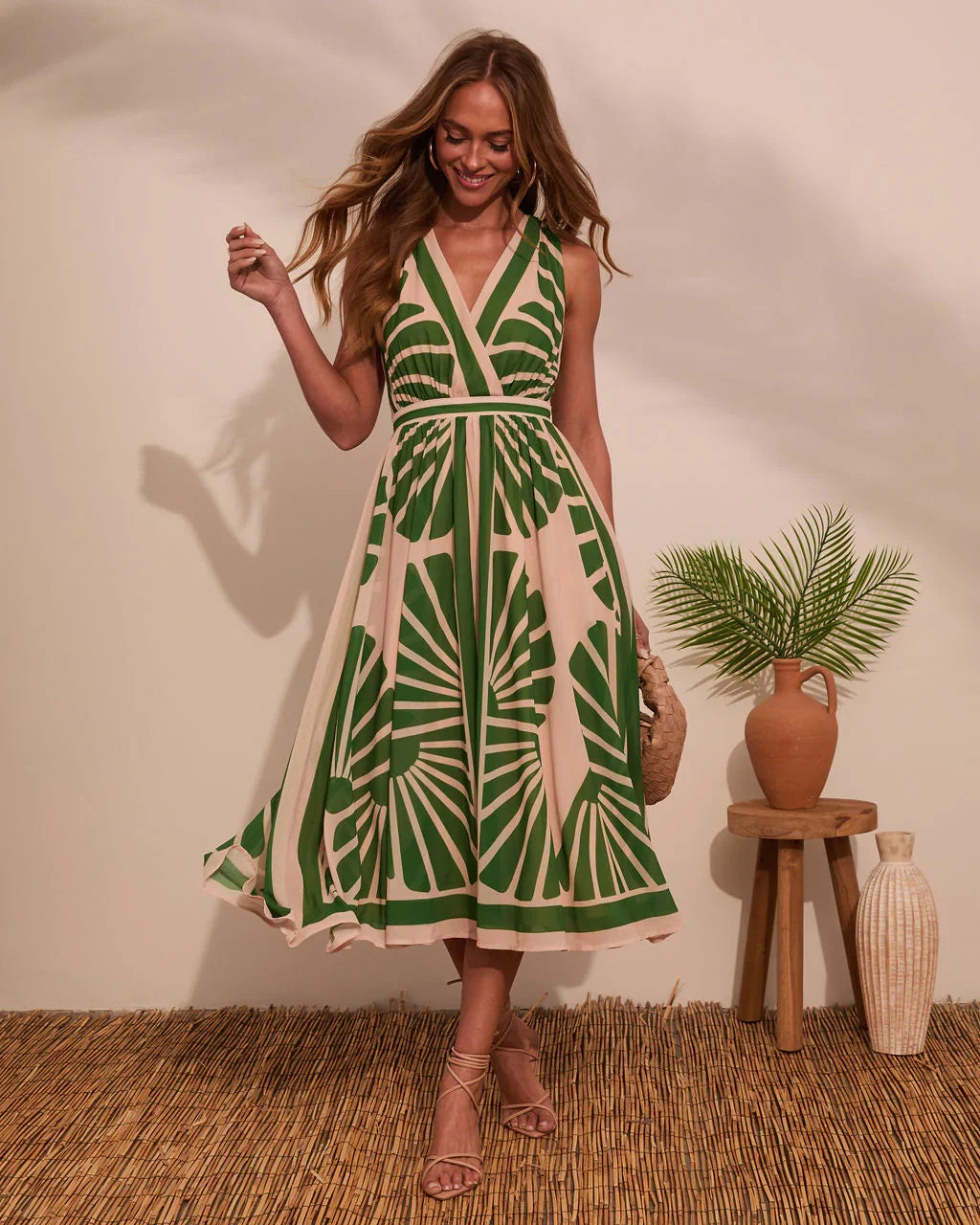 Palm Paradise Printed Midi Dress