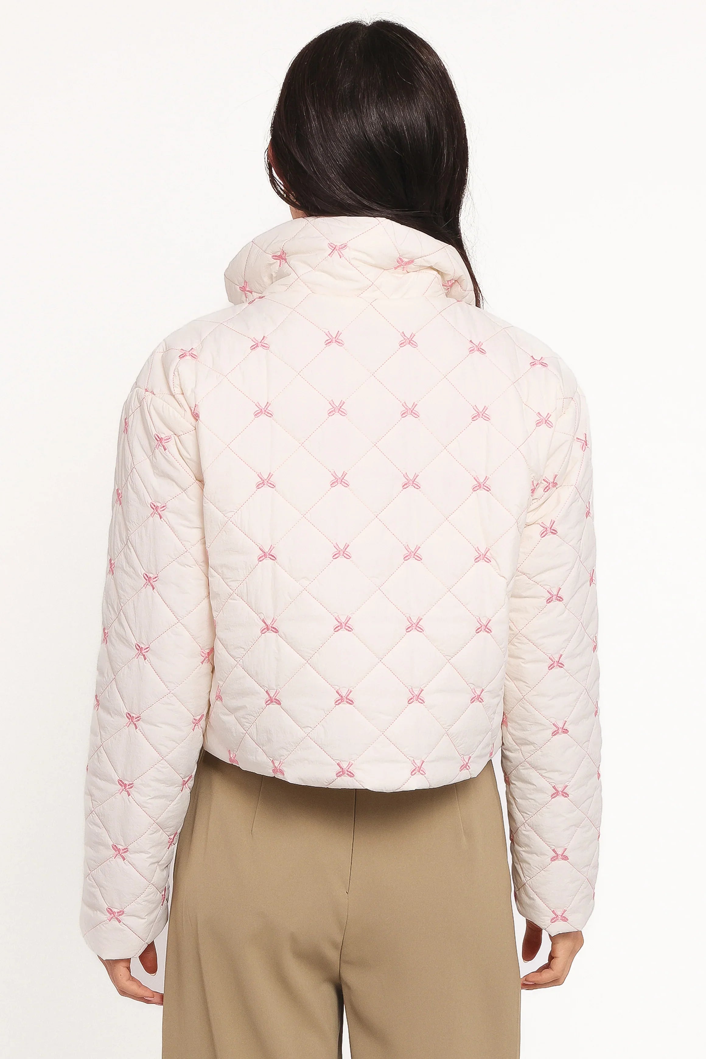 Adi Quilted Jacket Pink Bow