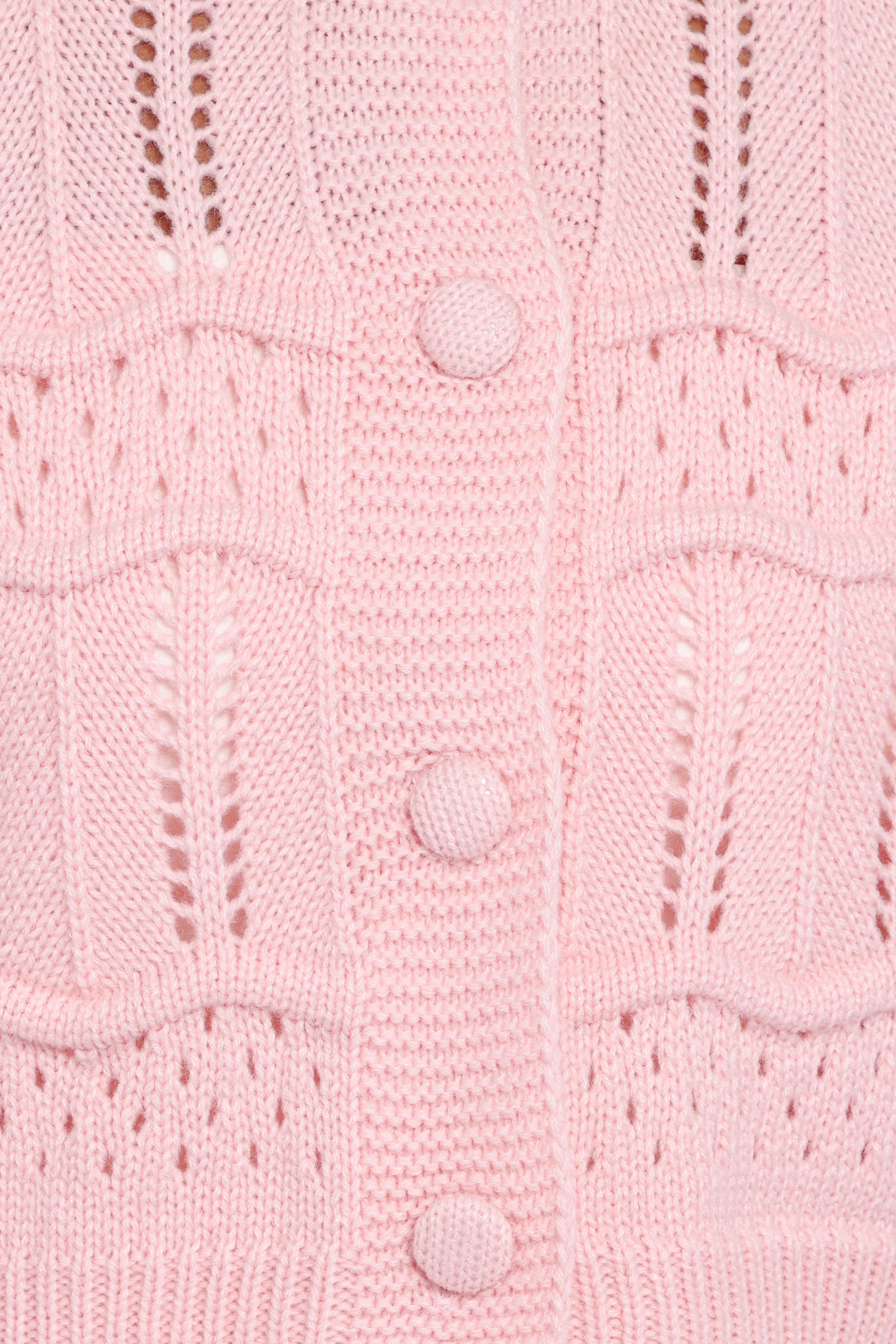 Aidy Crop Button Front Cardigan Pink