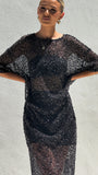 Zinnia Sequins Maxi Dress Black