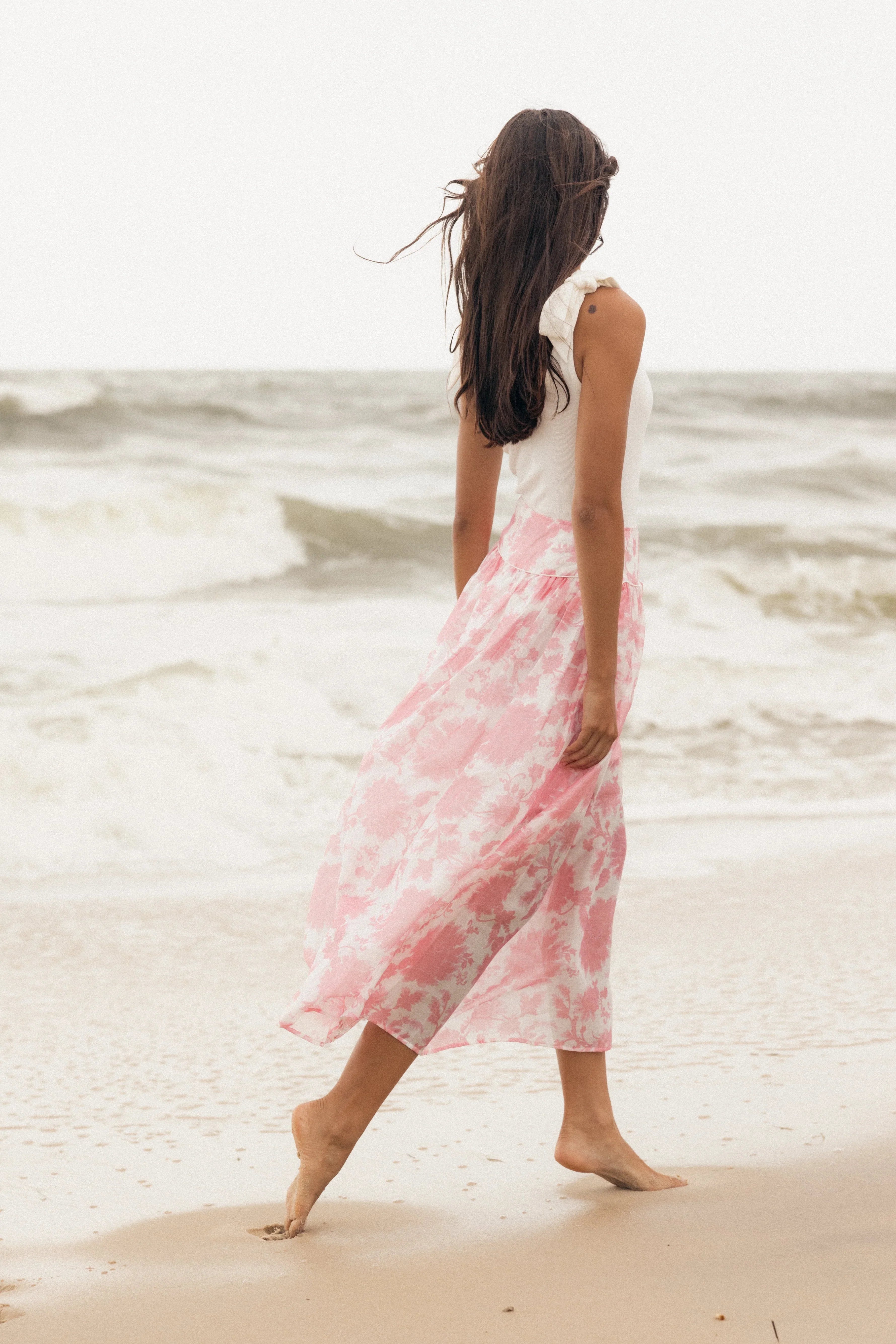 Miami Maxi Skirt Pink Floral