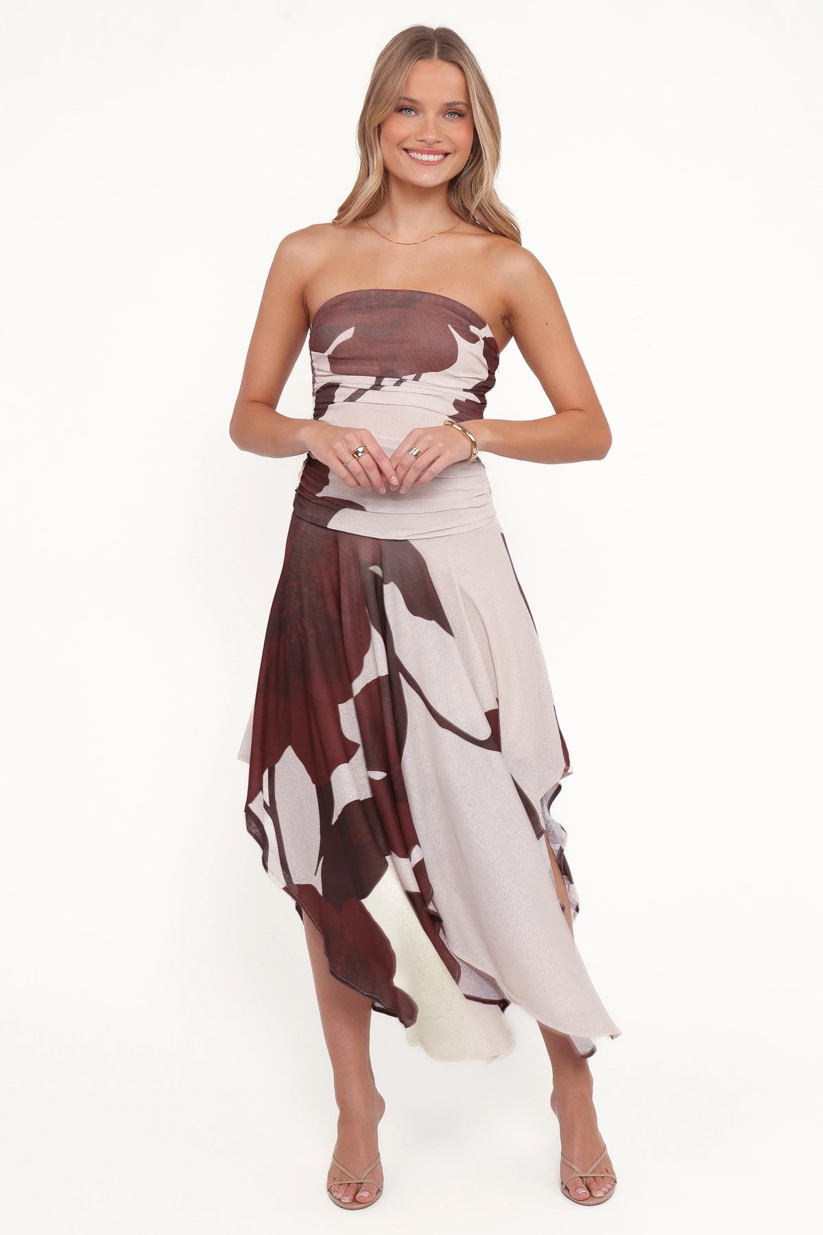 Doreen Midi Dress Brown Floral
