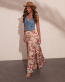Honey Daze Tiered Floral Mesh Maxi Skirt