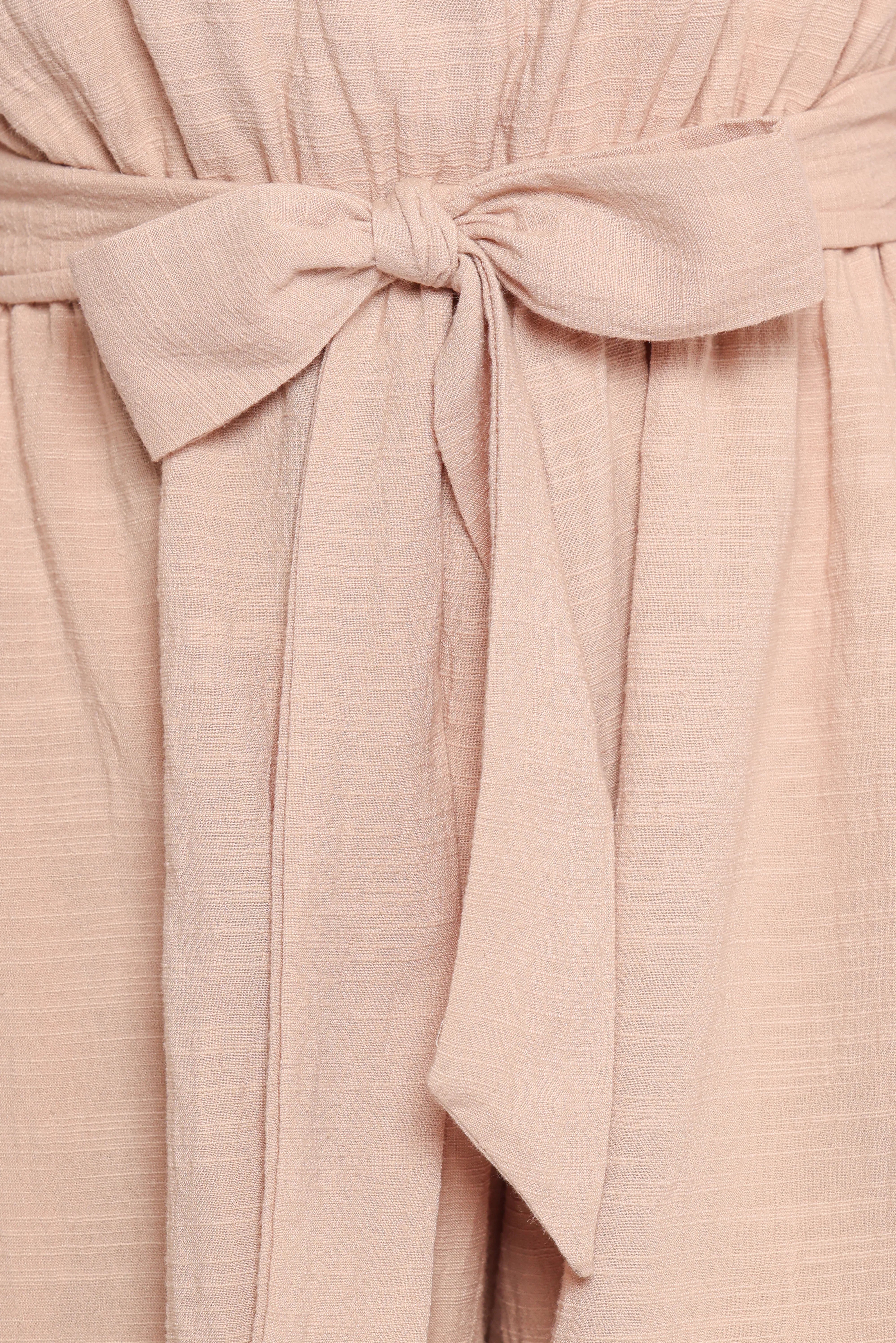 Levana One Shoulder Romper Beige