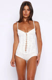 Stepped Out Playsuit White